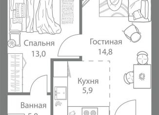 2-комнатная квартира на продажу, 45.4 м2, Москва, ЦАО, проезд Воскресенские Ворота
