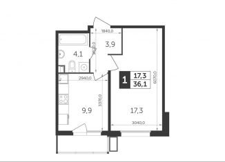 Продажа 1-комнатной квартиры, 36.1 м2, Московская область, улица Полковника Романова, 13