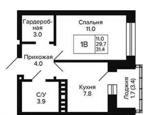 Продается 1-ком. квартира, 31.4 м2, Новосибирск, 18-й Бронный переулок, Кировский район