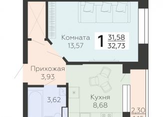 Продаю однокомнатную квартиру, 32.7 м2, Воронеж, улица Независимости, 78