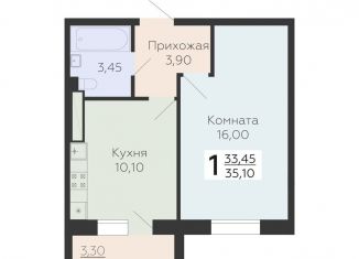 Однокомнатная квартира на продажу, 35.1 м2, Всеволожск
