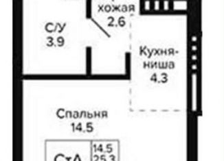 Продам квартиру студию, 25.3 м2, Новосибирск