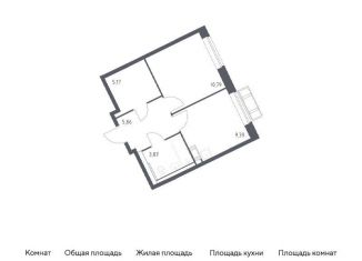 1-комнатная квартира на продажу, 35.1 м2, Московская область