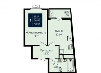 Продажа 1-комнатной квартиры, 38.4 м2, Евпатория