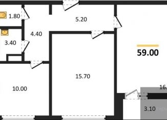 Продам двухкомнатную квартиру, 59 м2, Воронеж