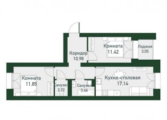 Продается 2-комнатная квартира, 54.7 м2, Свердловская область