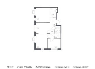 Продается 3-ком. квартира, 70.4 м2, Московская область, жилой комплекс Прибрежный Парк, 9.2
