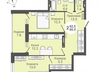 Продам двухкомнатную квартиру, 70.3 м2, Новосибирск, Кировский район, улица Петухова, 168с2
