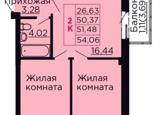 2-комнатная квартира на продажу, 51.5 м2, Ростовская область