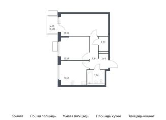 Продам двухкомнатную квартиру, 52.6 м2, посёлок Жилино-1, жилой комплекс Егорово Парк, к3.2, ЖК Егорово Парк