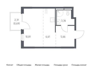 Квартира на продажу студия, 27.1 м2, Московская область