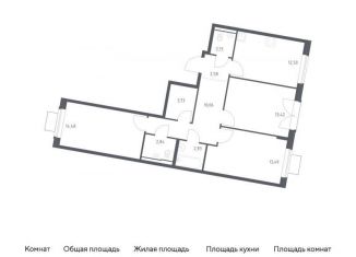 Продам трехкомнатную квартиру, 78.1 м2, Москва, жилой комплекс Квартал Западный, 6