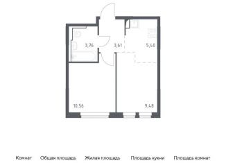 Однокомнатная квартира на продажу, 32.8 м2, село Остафьево, жилой комплекс Остафьево, к19