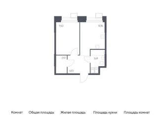 Продажа 1-комнатной квартиры, 35.3 м2, поселение Мосрентген, многофункциональный комплекс Тропарево Парк, к2.2