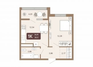 Продаю 1-ком. квартиру, 39.1 м2, Тюменская область, 15-й микрорайон, 25А