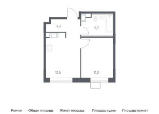 Продажа однокомнатной квартиры, 33.9 м2, Москва, квартал № 23, 4-5