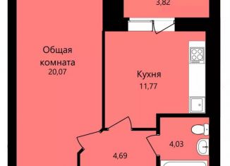 Продаю 1-комнатную квартиру, 42.5 м2, Мордовия, улица Филатова, 11