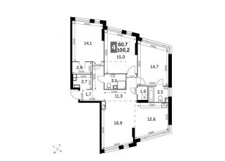 Продам 4-комнатную квартиру, 100.2 м2, Москва, метро Нагатинская, Варшавское шоссе, 37Ак2