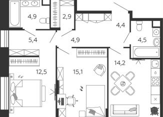 Продается 2-комнатная квартира, 68.8 м2, Москва, 2-я очередь, к4, метро Нагатинская