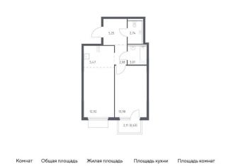 1-комнатная квартира на продажу, 46.1 м2, Московская область, Каширское шоссе - Молоково - Андреевское