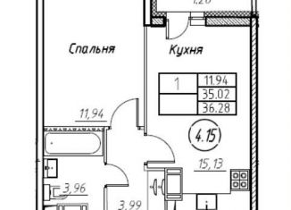 Продаю 1-комнатную квартиру, 36.3 м2, Мурино, Екатерининская улица, 19