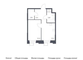 Продается однокомнатная квартира, 36.3 м2, поселение Мосрентген, многофункциональный комплекс Тропарево Парк, к2.2