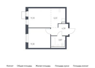 Продам 1-ком. квартиру, 37.9 м2, посёлок Жилино-1, жилой комплекс Егорово Парк, к3.2