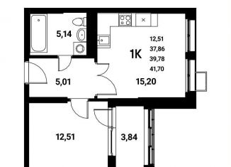 Продаю 1-комнатную квартиру, 39.8 м2, Воронеж