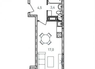 Продам квартиру студию, 25 м2, Московская область, улица Твардовского, 40