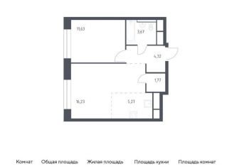 Продается однокомнатная квартира, 42.9 м2, Московская область, жилой квартал Новоград Павлино, к8
