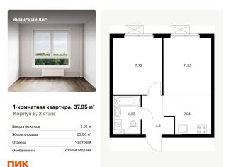 Продажа однокомнатной квартиры, 38 м2, городской посёлок Янино-1, жилой комплекс Янинский Лес, 5