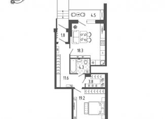 Продается 1-комнатная квартира, 60.5 м2, Санкт-Петербург, метро Елизаровская, проспект Обуховской Обороны, 70к4