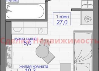 Продается квартира студия, 27 м2, Красноярск, Апрельская улица, 9, Кировский район