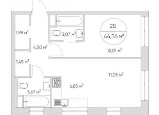 Продажа двухкомнатной квартиры, 44.6 м2, Москва, метро Волгоградский проспект