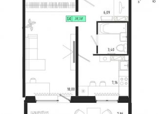 Продажа 1-комнатной квартиры, 38.6 м2, Томск, Октябрьский район, Иркутский тракт, 185Б