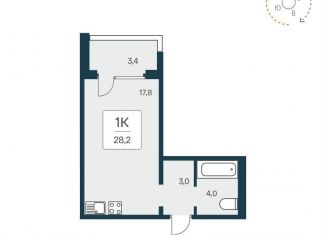 Продается квартира студия, 28.2 м2, Новосибирск, улица Сибиряков-Гвардейцев, 53/10, Кировский район