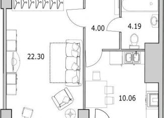 Продам 1-ком. квартиру, 43.8 м2, Санкт-Петербург, ЖК Байрон, улица Кустодиева, 7к1