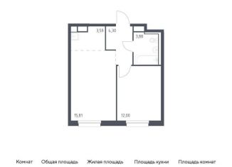 Продам 1-комнатную квартиру, 39.6 м2, Ленинградская область