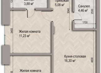Двухкомнатная квартира на продажу, 50.3 м2, Татарстан