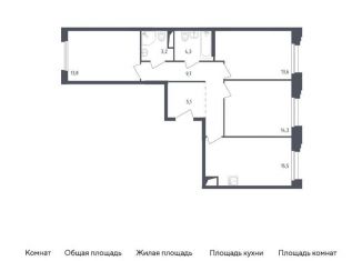 3-комнатная квартира на продажу, 79.5 м2, Московская область, Луговая улица, 6к1