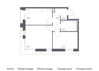 Продаю двухкомнатную квартиру, 55 м2, Москва, ЮАО, жилой комплекс Квартал Герцена, к2