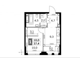 Продаю 1-ком. квартиру, 37.4 м2, Москва, жилой комплекс Сидней Сити, к6/3