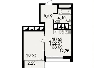 Продам 1-комнатную квартиру, 33.7 м2, Рязань, Железнодорожный район, улица 6-я Линия, 27