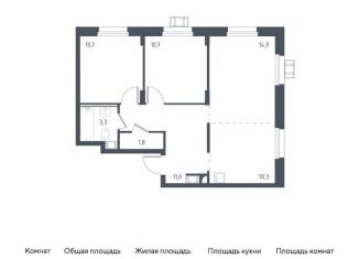 Продается 2-комнатная квартира, 62.7 м2, Московская область, жилой комплекс Люберцы 2020, к67