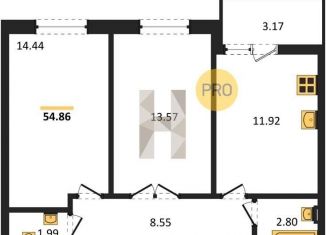 Продается 2-ком. квартира, 53.9 м2, Ростовская область