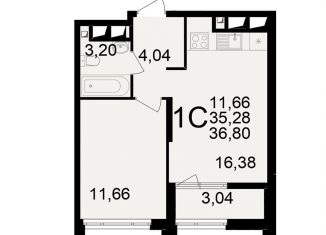1-комнатная квартира на продажу, 36.8 м2, Рязань, Железнодорожный район, улица 6-я Линия, 27
