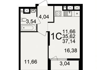 Продажа 1-комнатной квартиры, 37.1 м2, Рязань, Железнодорожный район, улица 6-я Линия, 27
