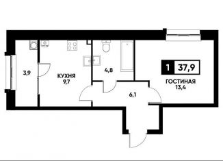 Продаю 1-комнатную квартиру, 37.9 м2, Ставрополь