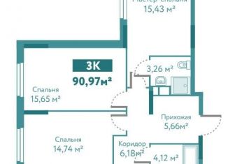 Продам 3-комнатную квартиру, 91 м2, Тюменская область, улица Павла Никольского, 10к1блок1