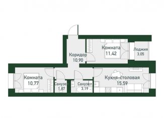 Продается двухкомнатная квартира, 53.9 м2, Екатеринбург, Ленинский район